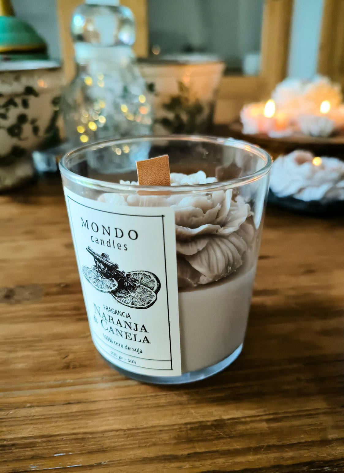 VELA PEONÍA EN VASO