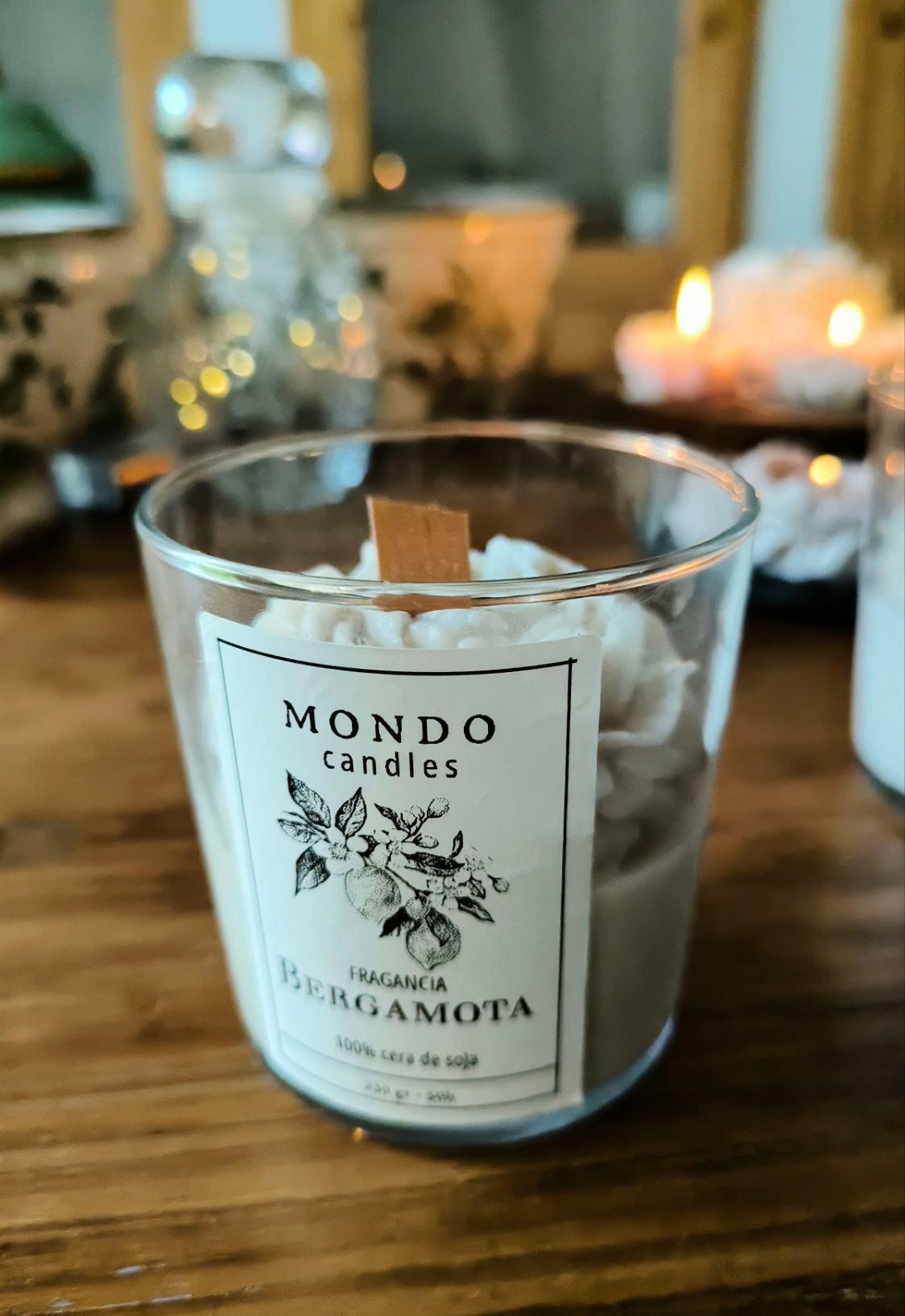 VELA PEONÍA EN VASO