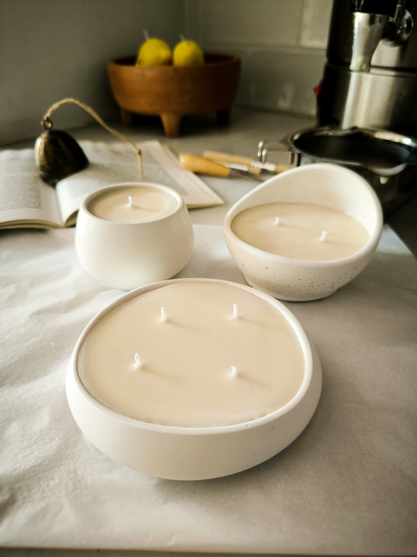 TRÍO DE VELAS ALBA - aromáticas y artesanas