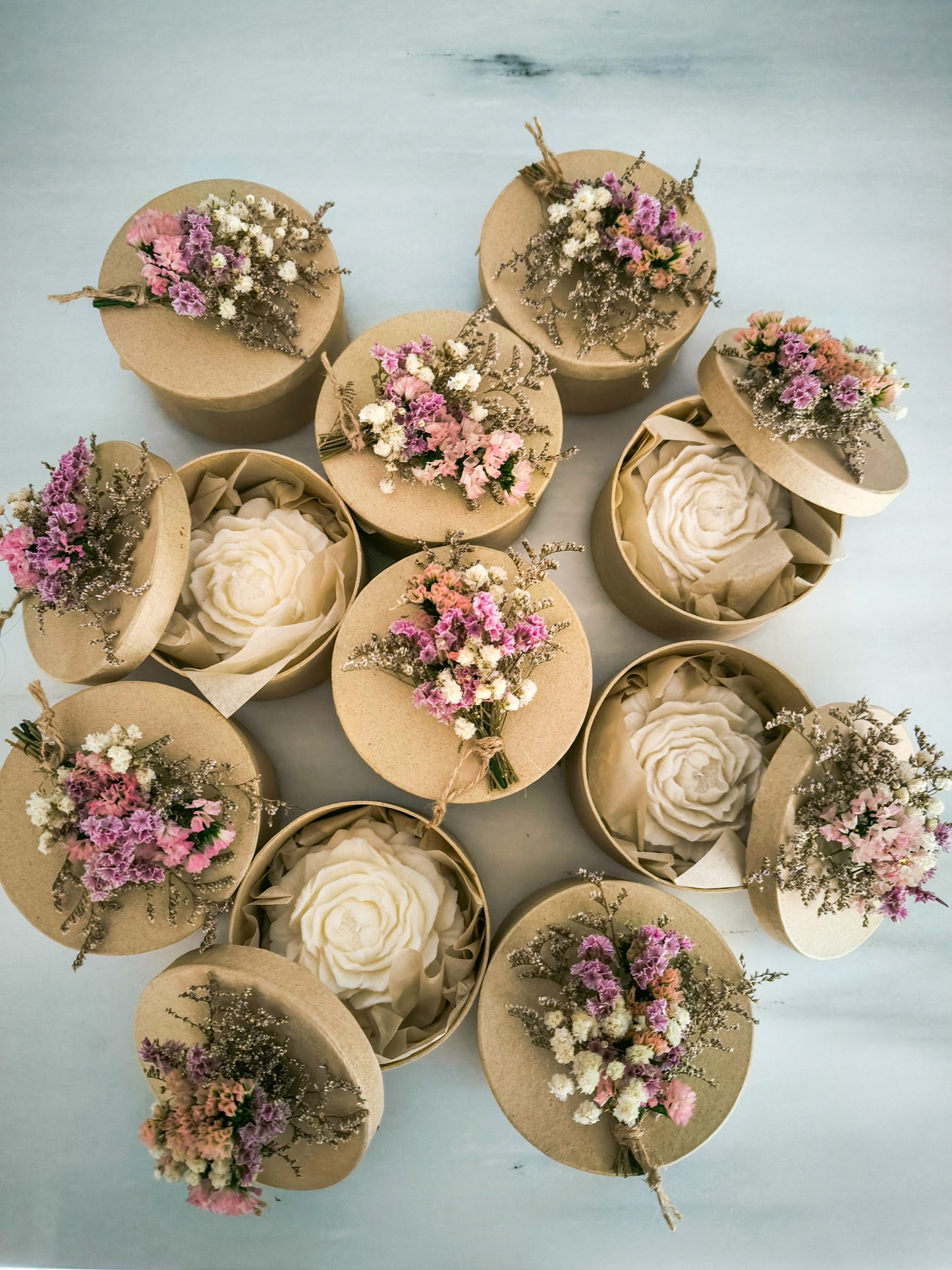 CAJA FLORAL - VELA PEONÍA AROMÁTICA